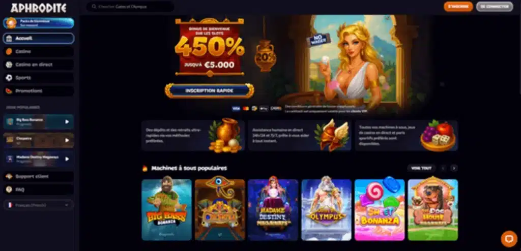 inscription aphrodite casino