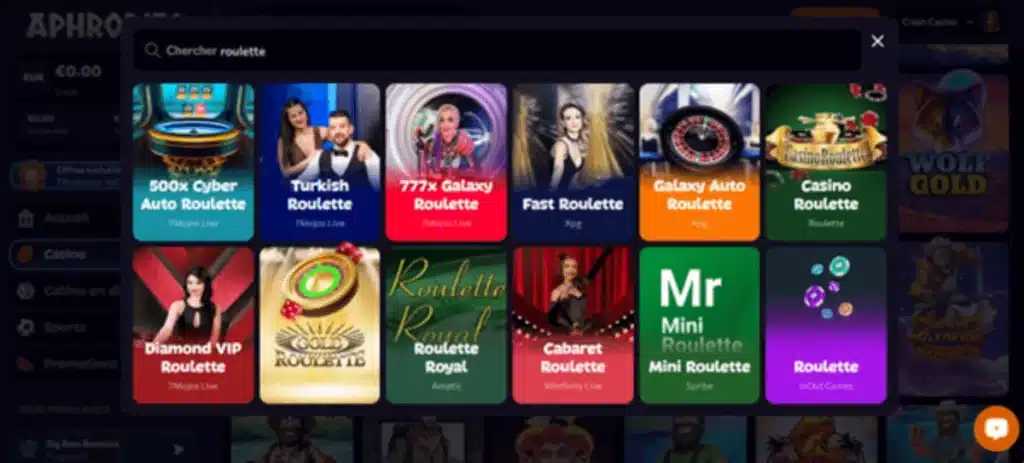 jeux de table aphrodite casino