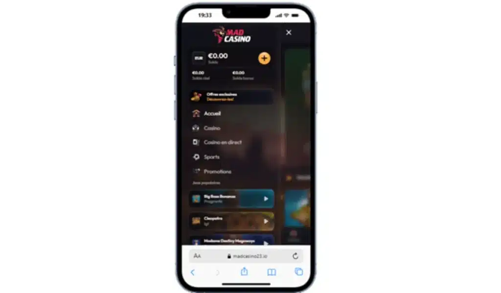 madcasino sur mobile