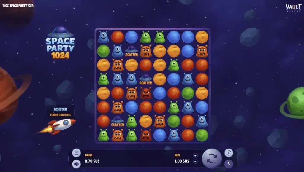 fonctionnement de space party 1024 slot