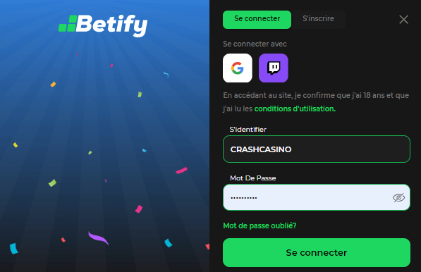 connexion betify