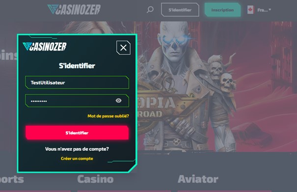 connexion casinozer