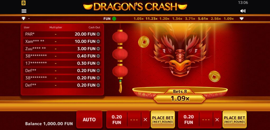 avis dragon crash bgaming