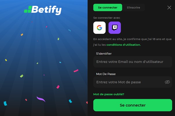 connexion betify