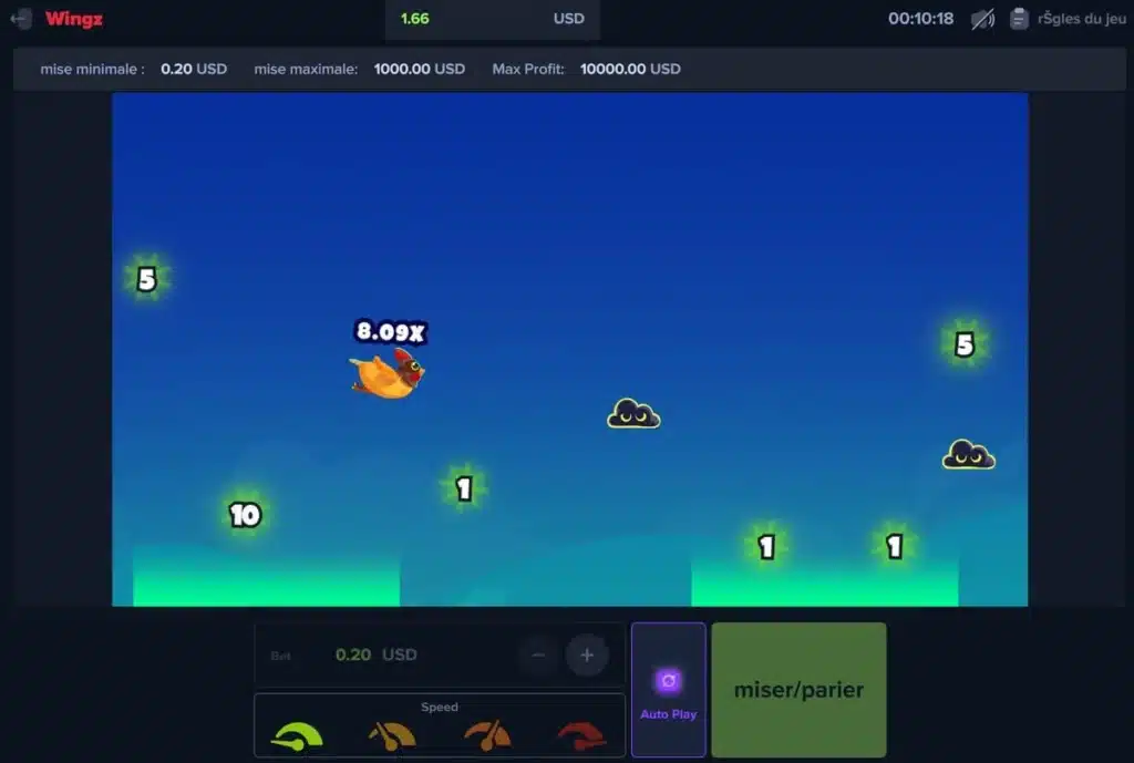 jeu de la poule qui vole wingz