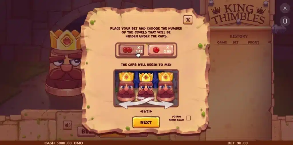 comment jouer à king thimbles