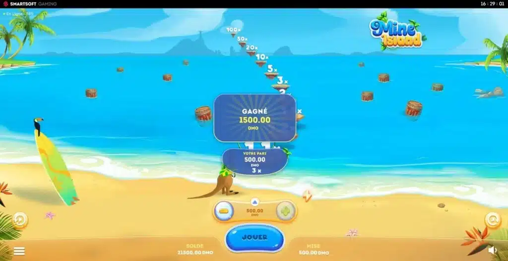 gagner sur mine island casino